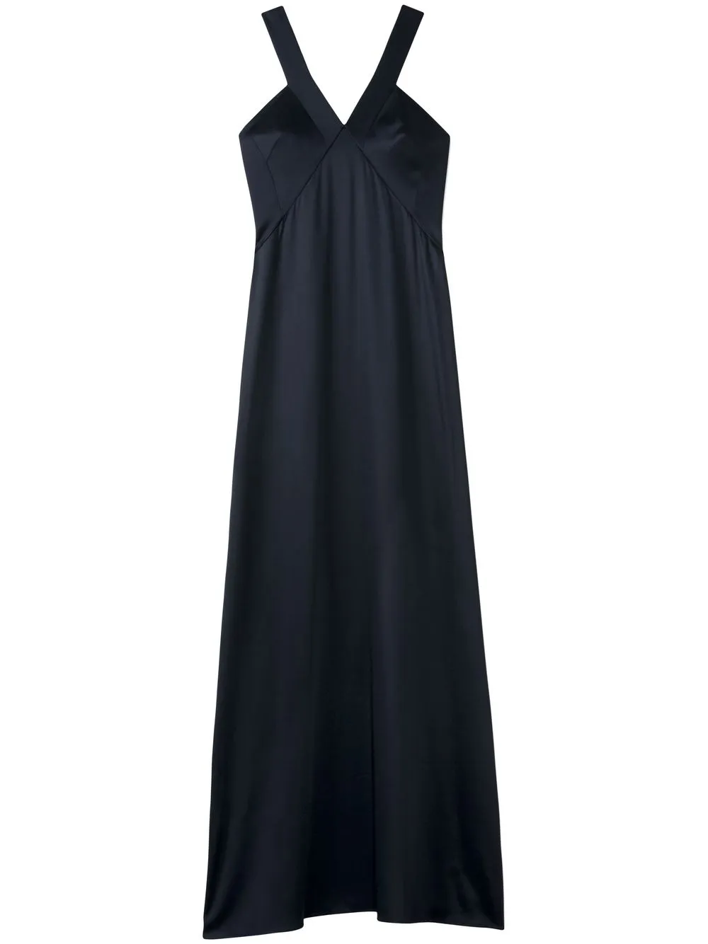 

St. John V-neck satin gown - Blue