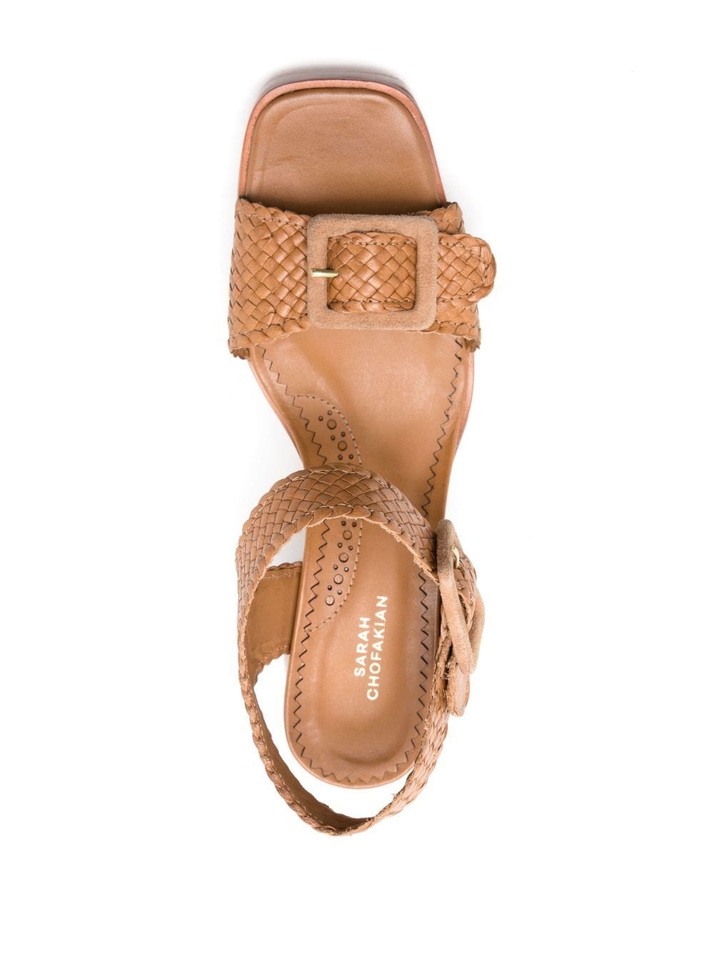 Shop Sarah Chofakian Edie Ankle-strap 85mm Sandals In Brown
