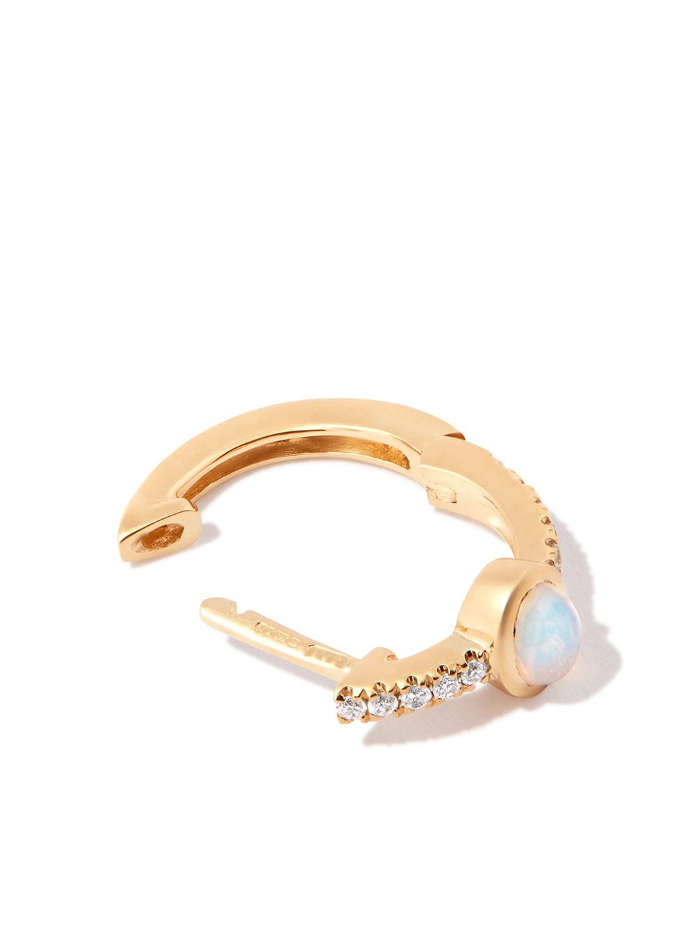 Shop Jacquie Aiche 14kt Yellow Gold Opal And Diamond Hoop Earring In 金色