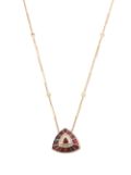 Jacquie Aiche 14kt yellow gold Vortex diamond and red tourmaline pendant necklace