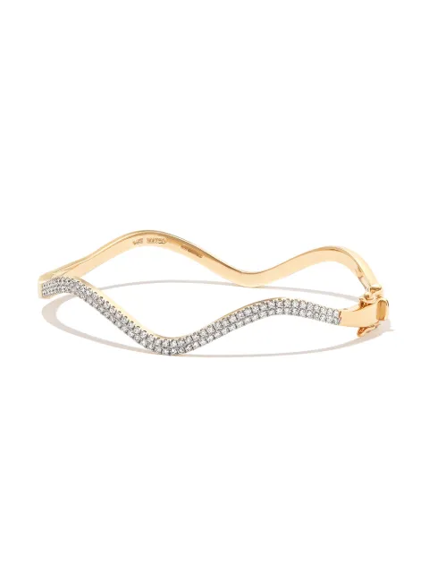 Mateo 14kt yellow gold Wave diamond bangle