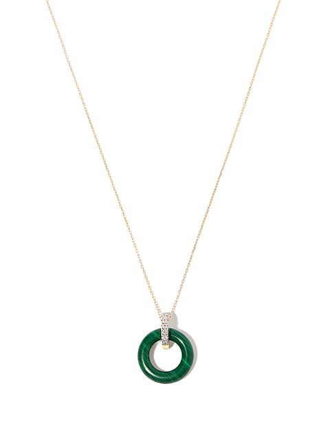 Mateo 14kt Gelbgoldhalskette mit Malachit