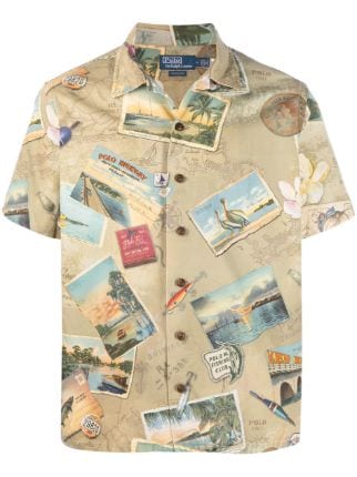 Polo Ralph Lauren postcard-print short-sleeve Shirt - Farfetch