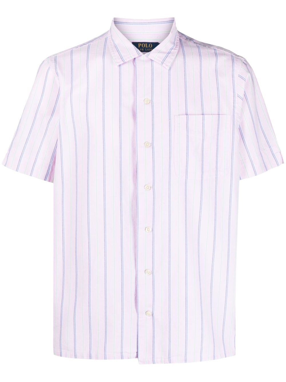 Polo Ralph Lauren Striped Short-sleeve Shirt In Pink