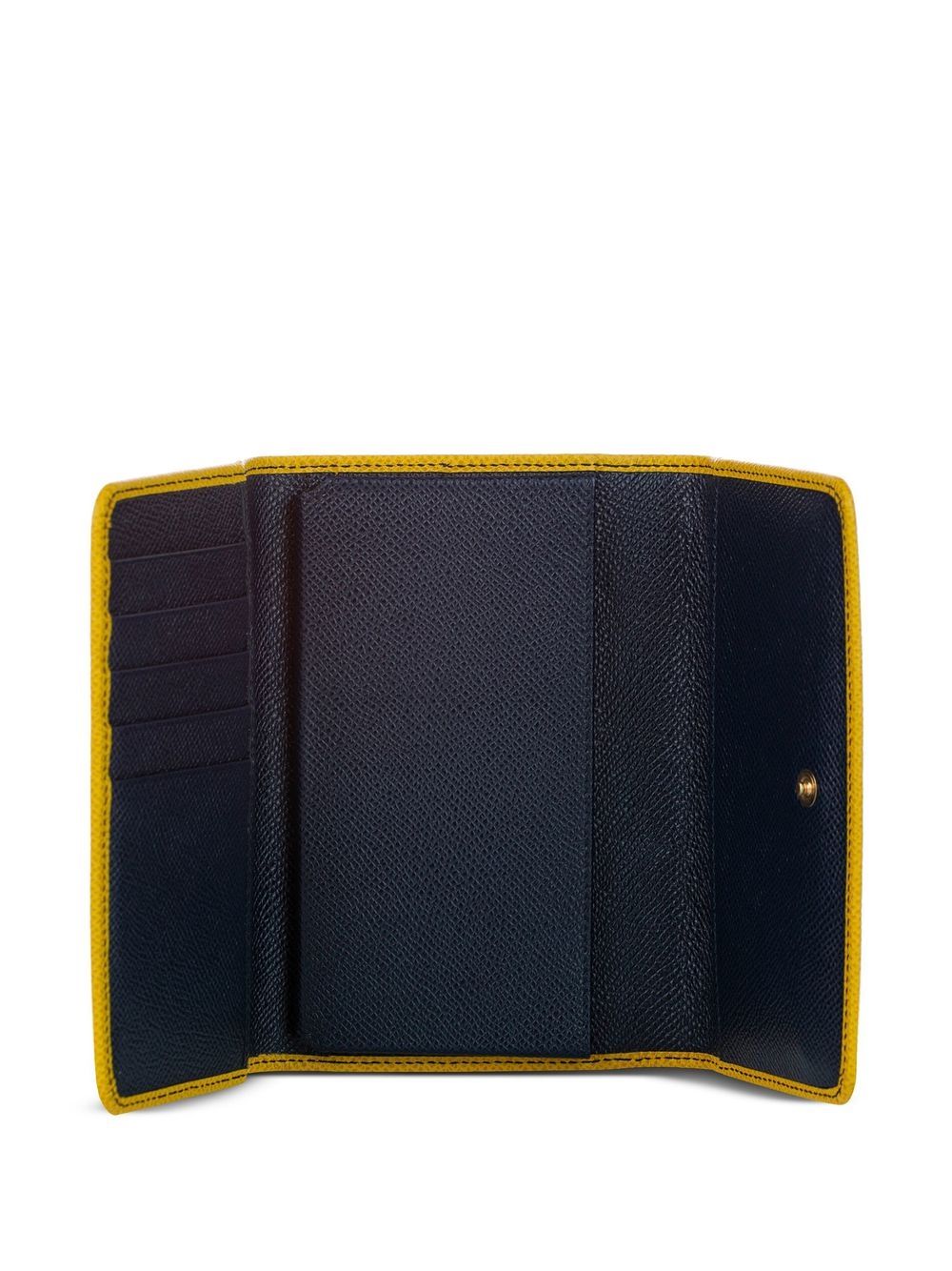 Pre-owned Dolce & Gabbana Mini Miss Sicily Wallet In Yellow