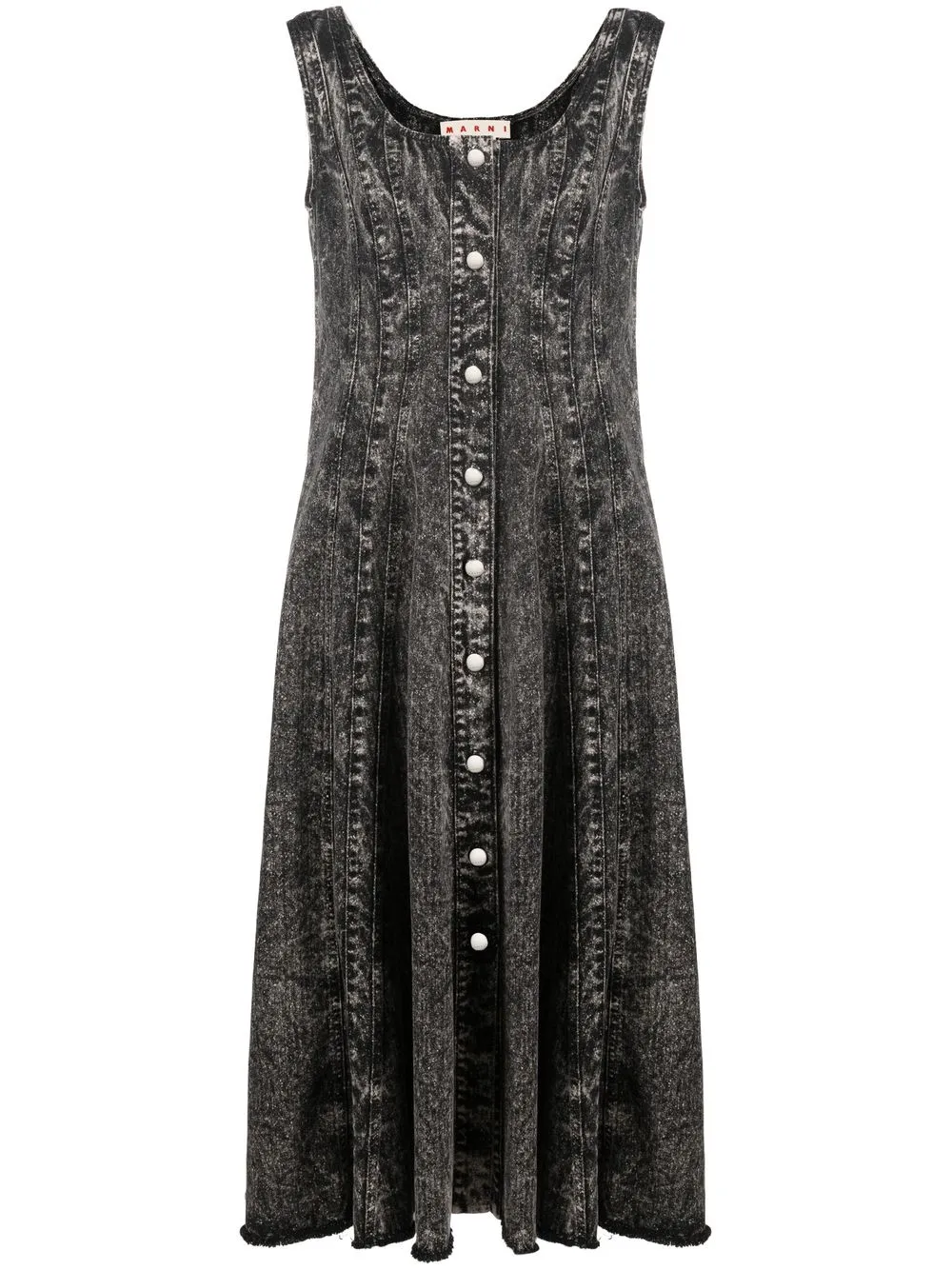 

Marni acid-wash buttoned denim dress - Black