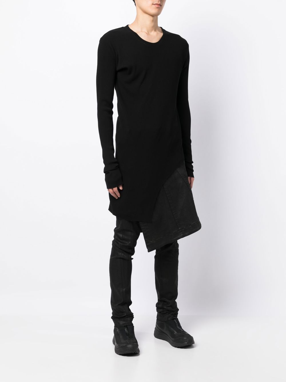 Shop Julius Draped Jersey Top In Black