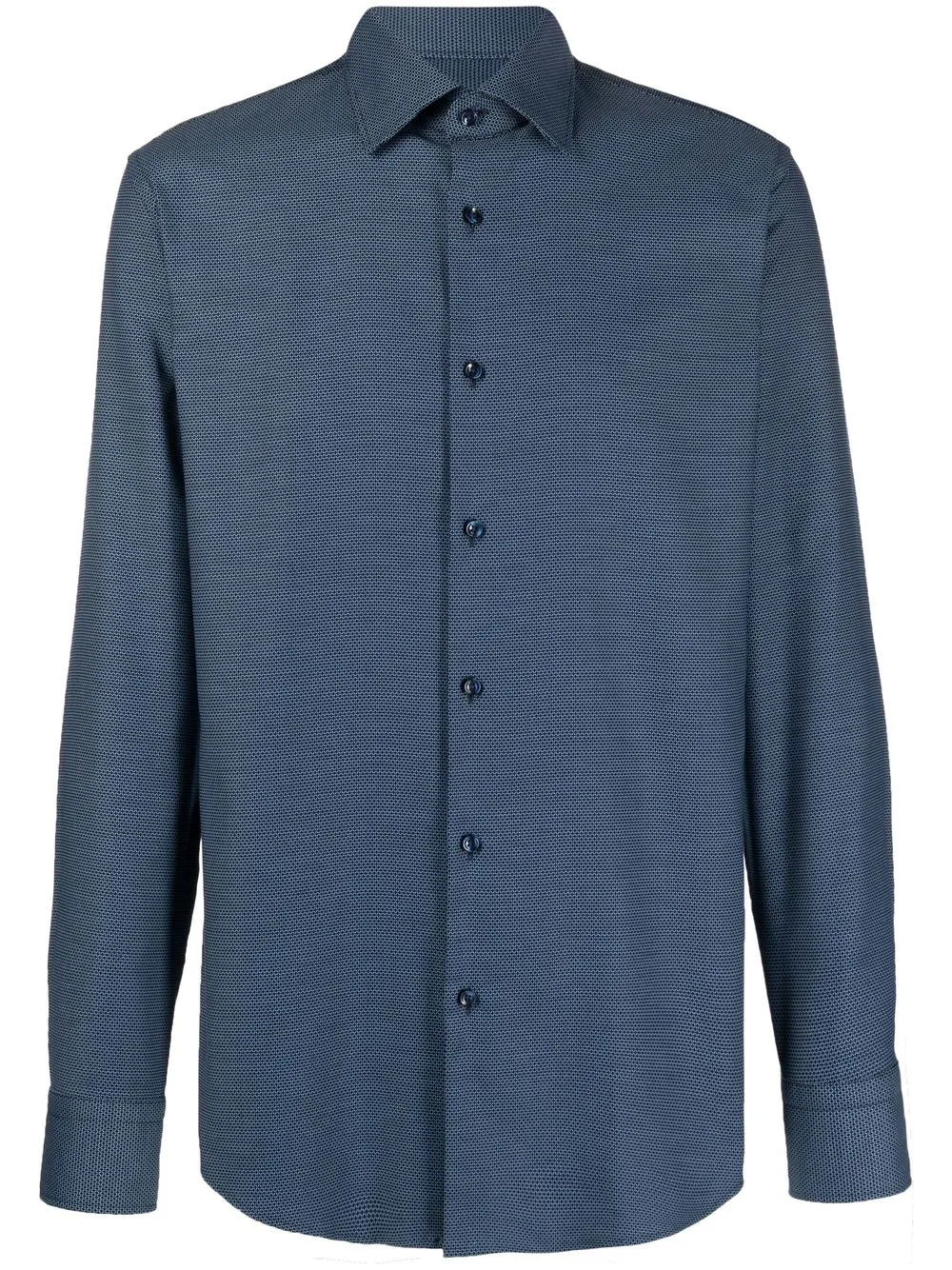 

BOSS textured long-sleeve shirt - Blue