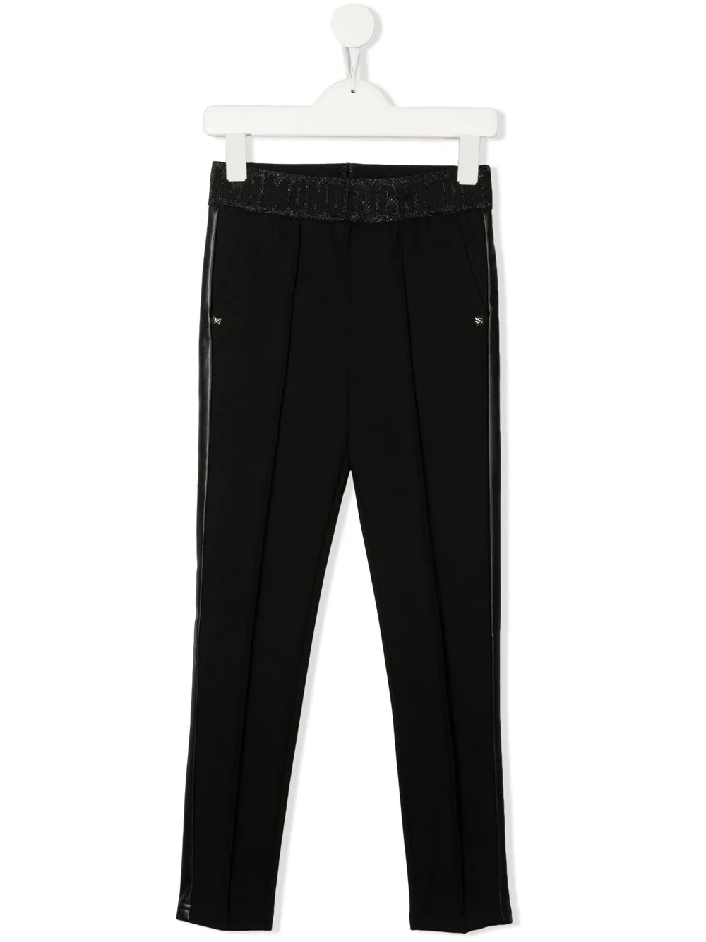 

John Richmond Junior pantalones con logo en la pretina - Negro