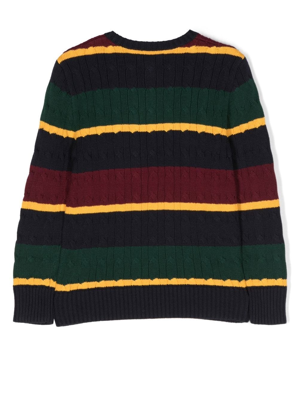 Image 2 of Ralph Lauren Kids embroidered-logo cable-knit jumper