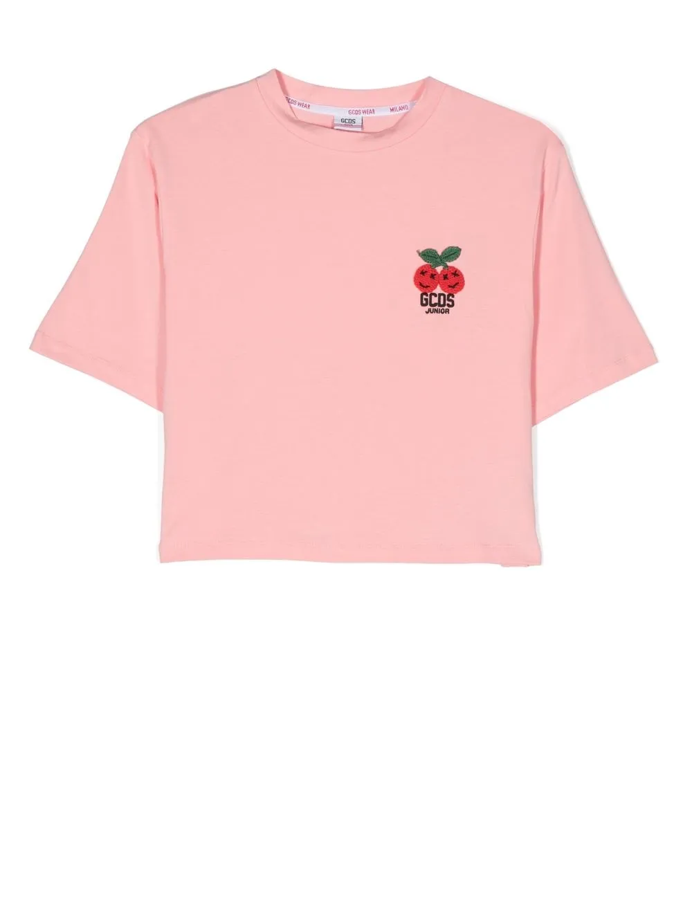 

Gcds Kids playera con logo y cuello redondo - Rosado