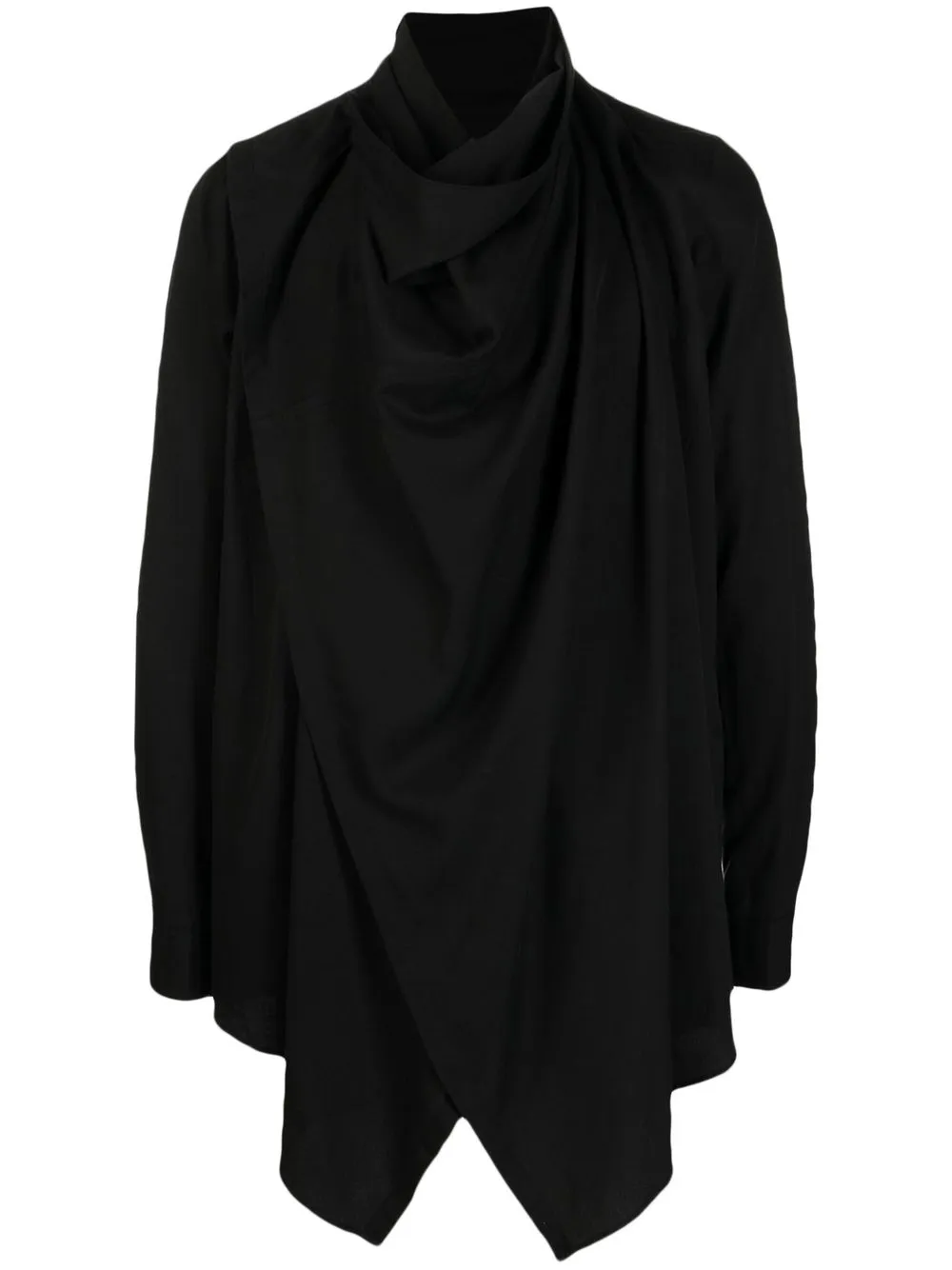 

Julius gathered cowl-neck shirt - Black