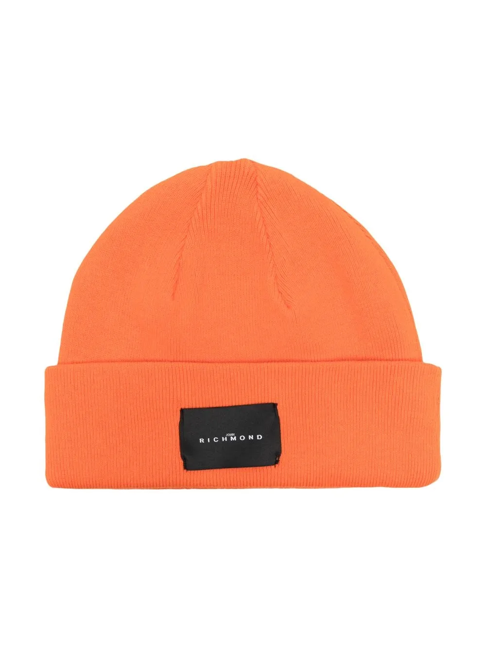 

John Richmond Junior logo-patch knit hat - Orange