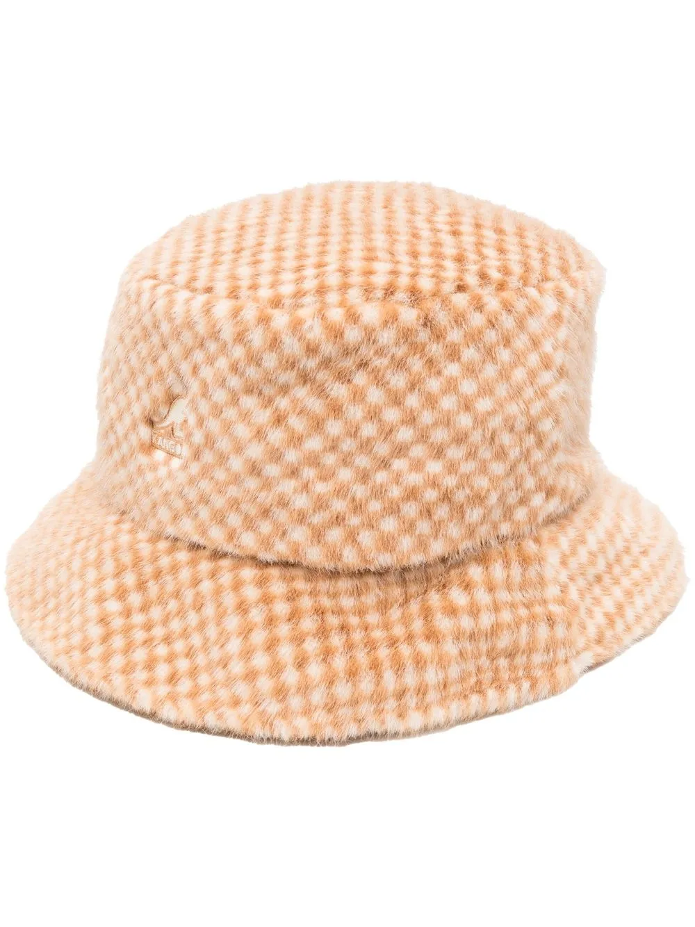 Kangol Logo-patch Faux-fur Bucket Hat In Neutral