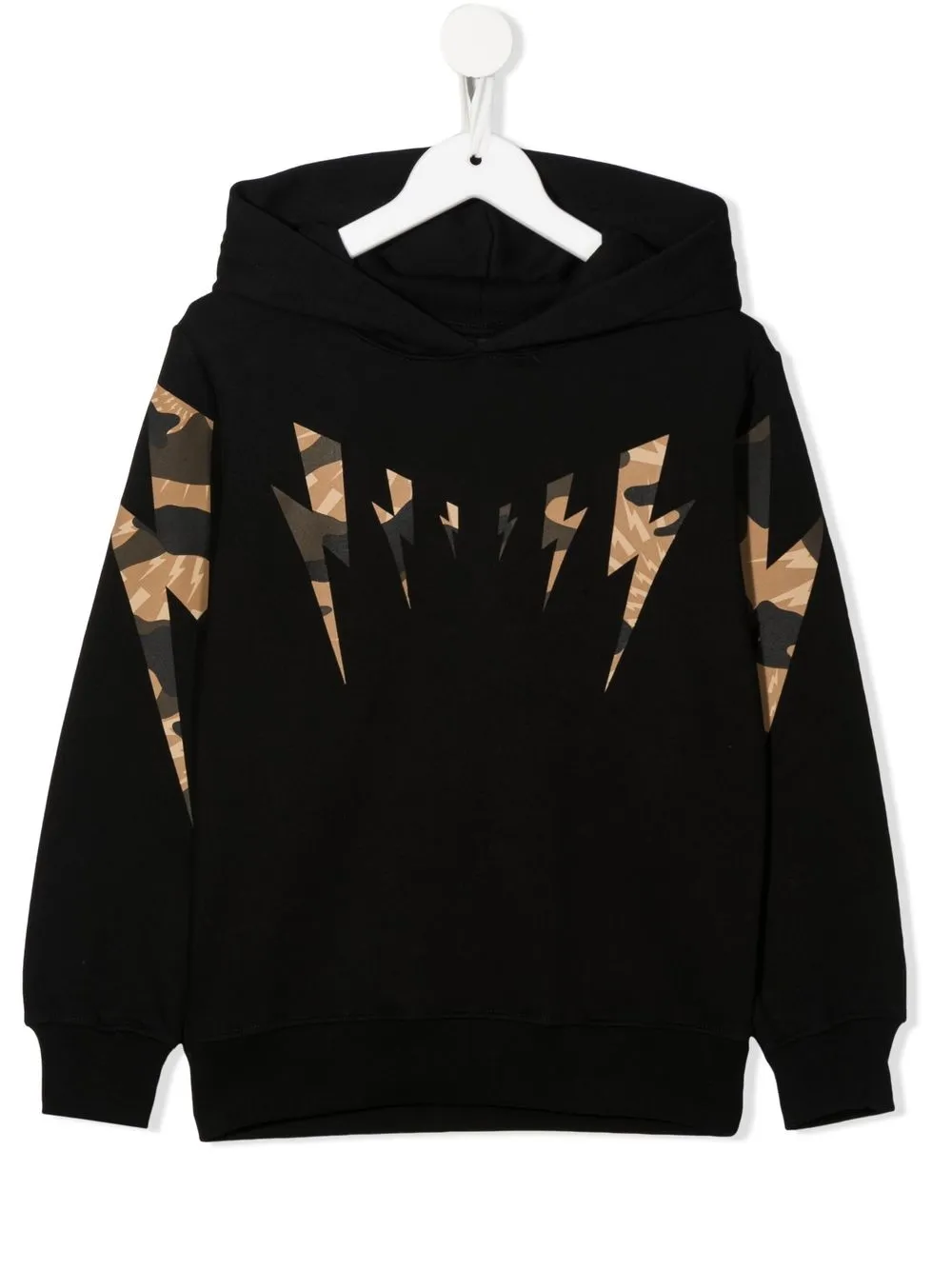 

Neil Barrett Kids hoodie con estampado militar - Negro