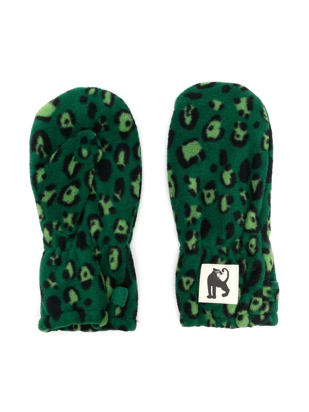 

Mini Rodini manoplas con estampado de leopardo - Verde