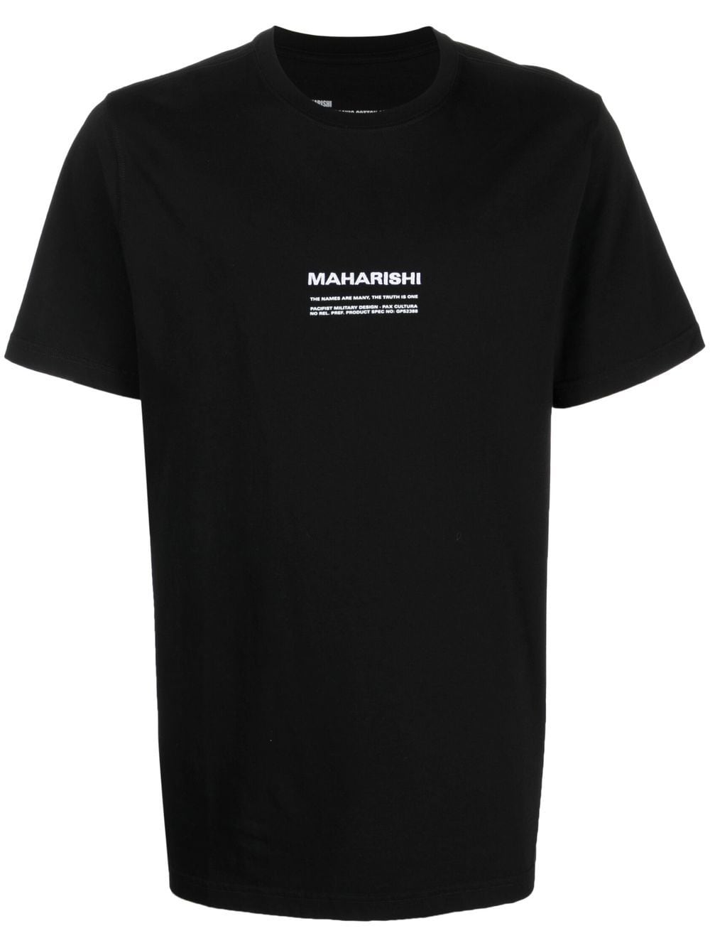maharishi t-shirt en coton biologique à logo brodé - noir