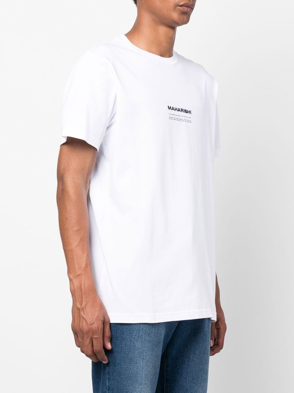 Shop Maharishi Logo-embroidered Organic Cotton T-shirt In White