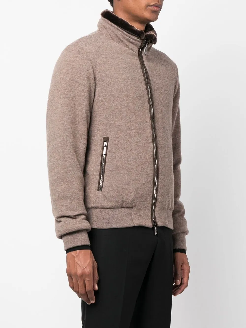  Moorer Gefütterte Jacke Mit Reißverschluss   Braun 