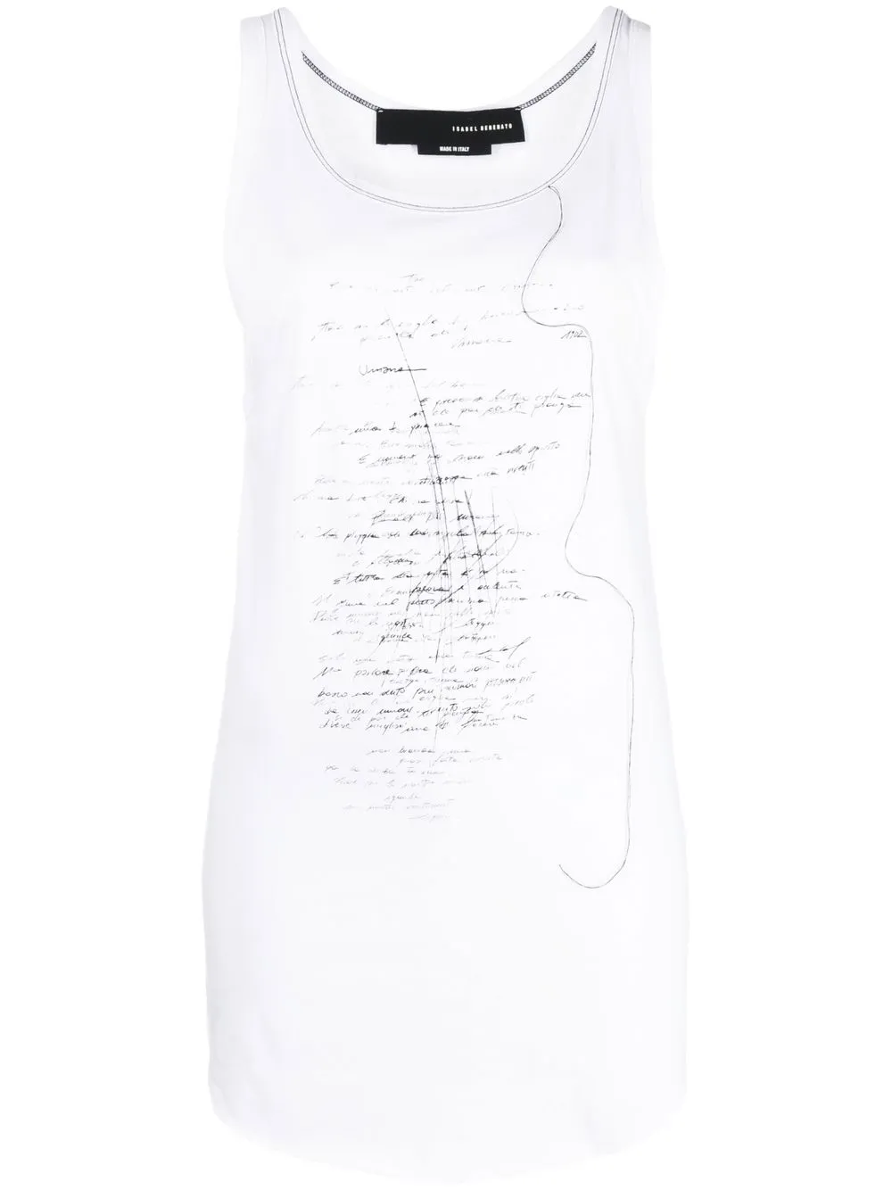 

Isabel Benenato script cotton tank top - White