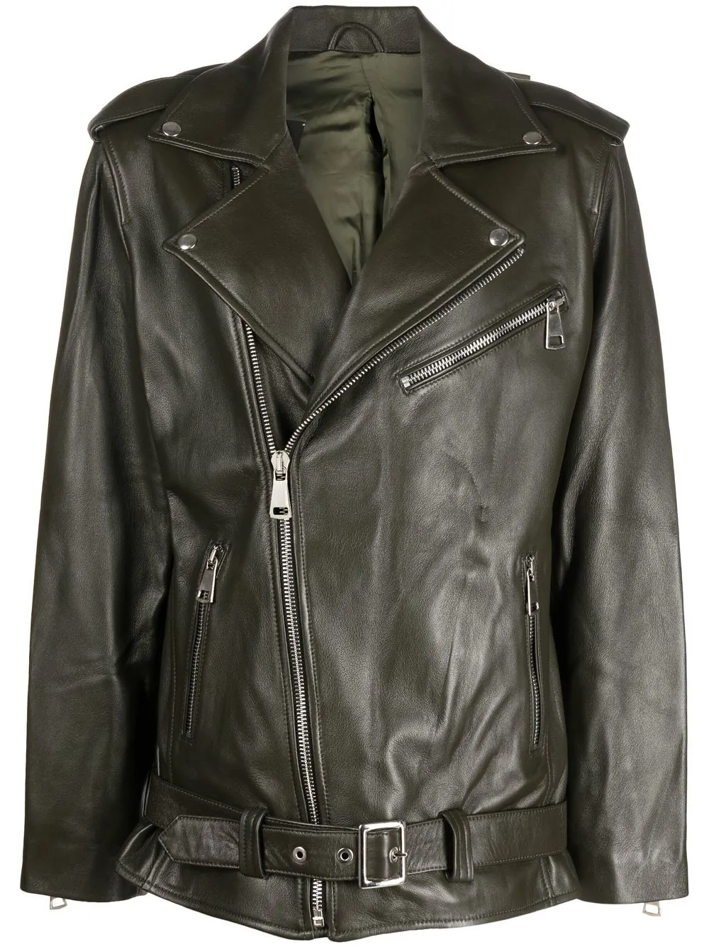 

Manokhi leather biker jacket - Green