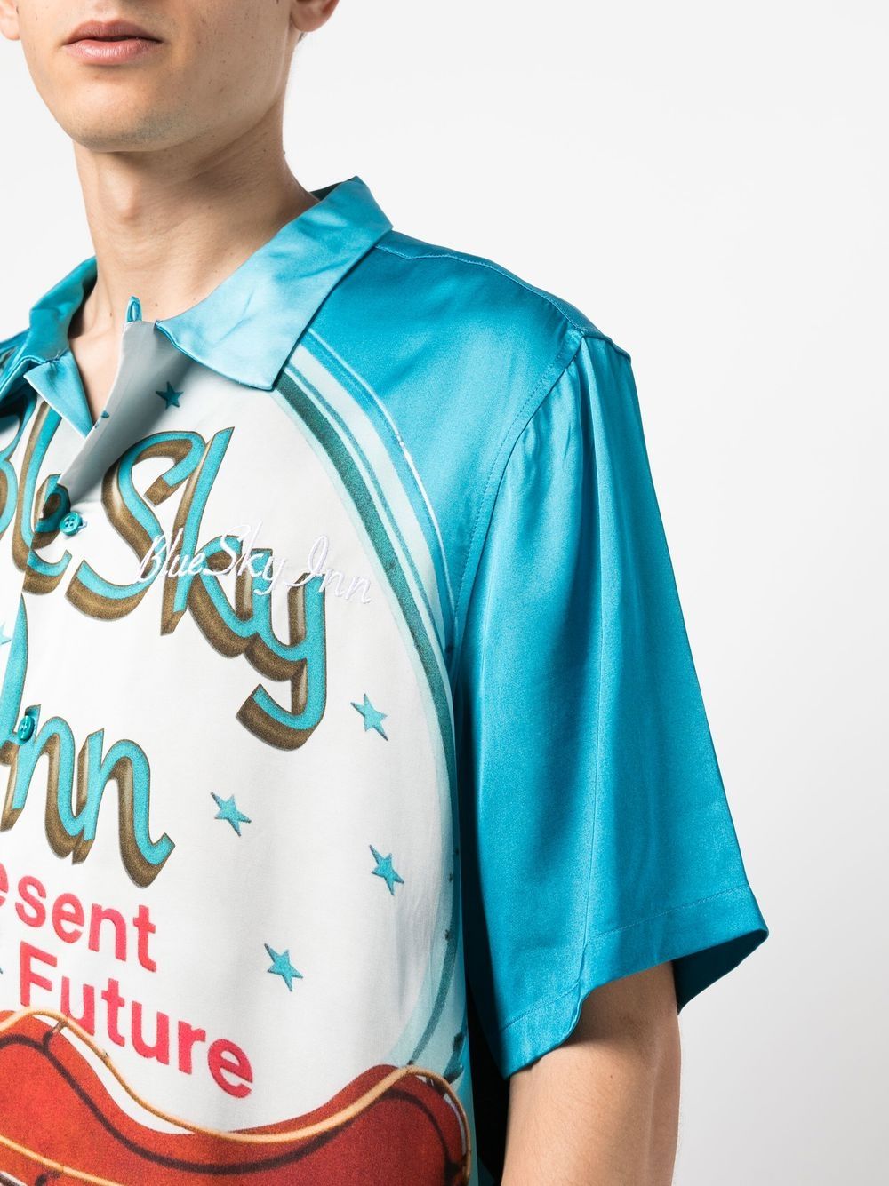 Shop Blue Sky Inn Graphic-print Short-sleeve Shirt In Blue