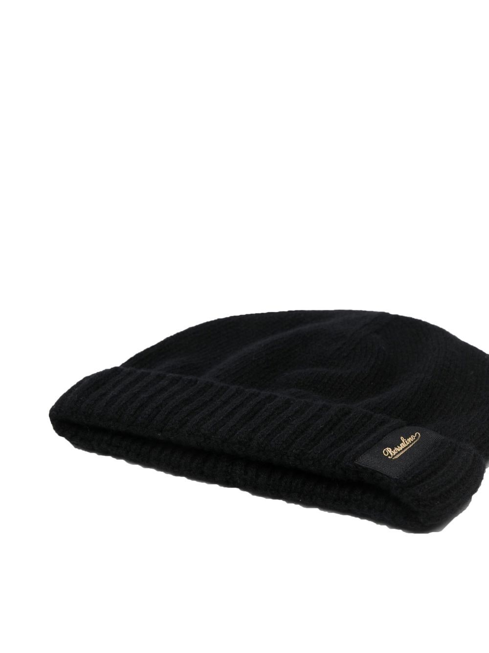 Shop Borsalino City Logo-patch Cashmere Beanie In Black