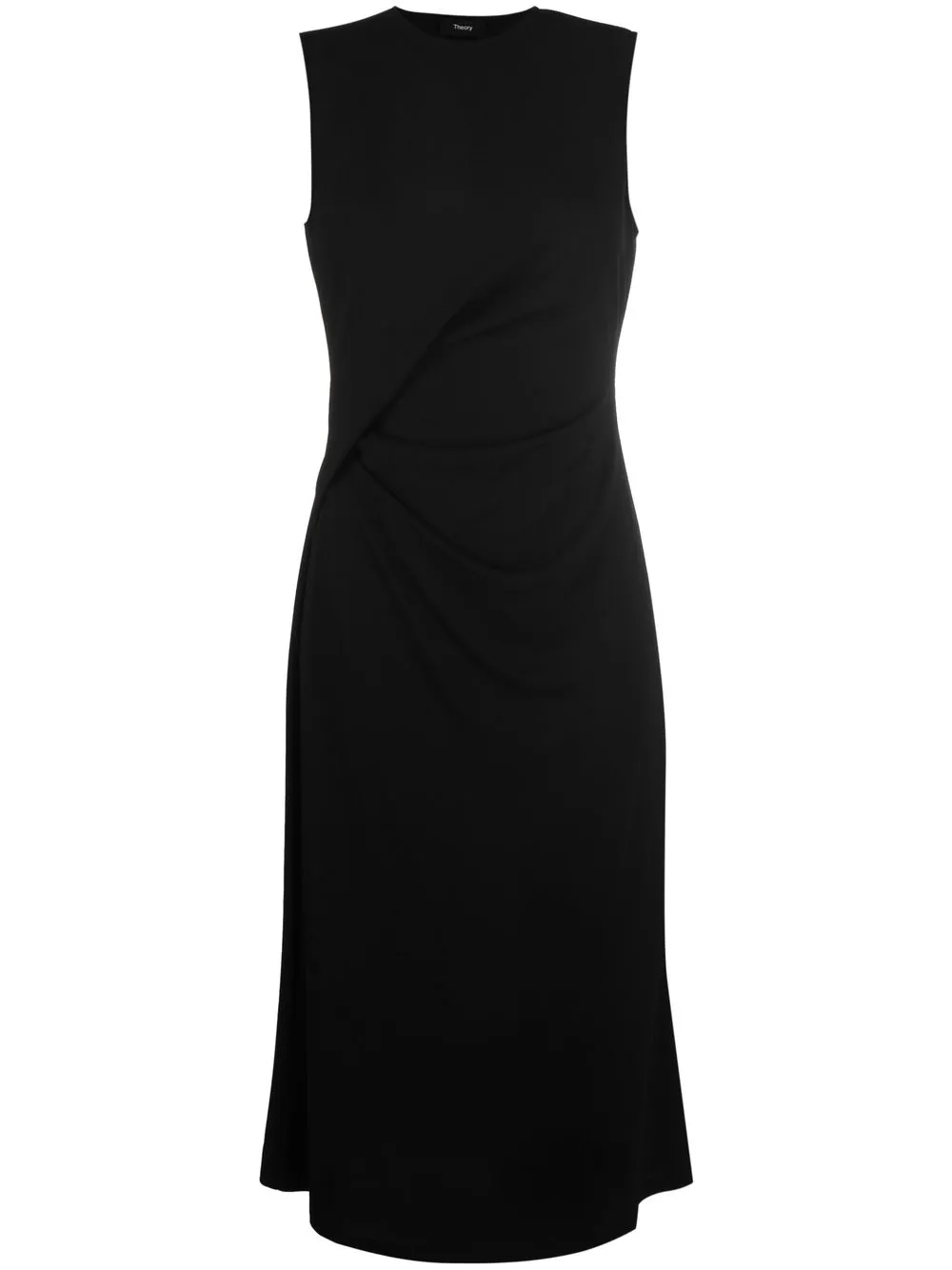 

Theory vestido midi con detalle drapeado - Negro