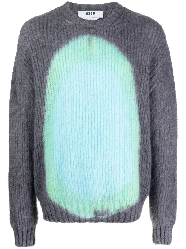 MSGM Colour-Block Knit Jumper - Grey