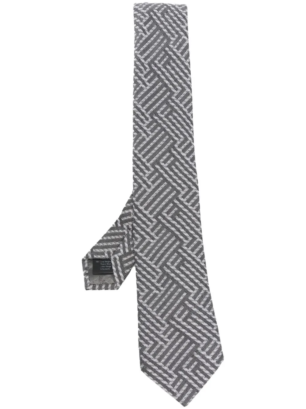 

Emporio Armani corbata de seda con estampado gráfico - Gris
