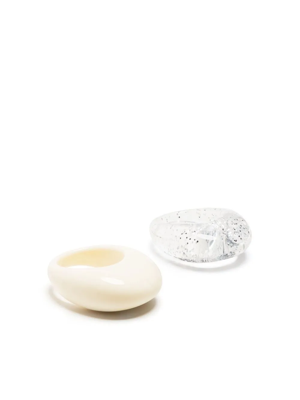 

LA MANSO oval-shape ring set - White