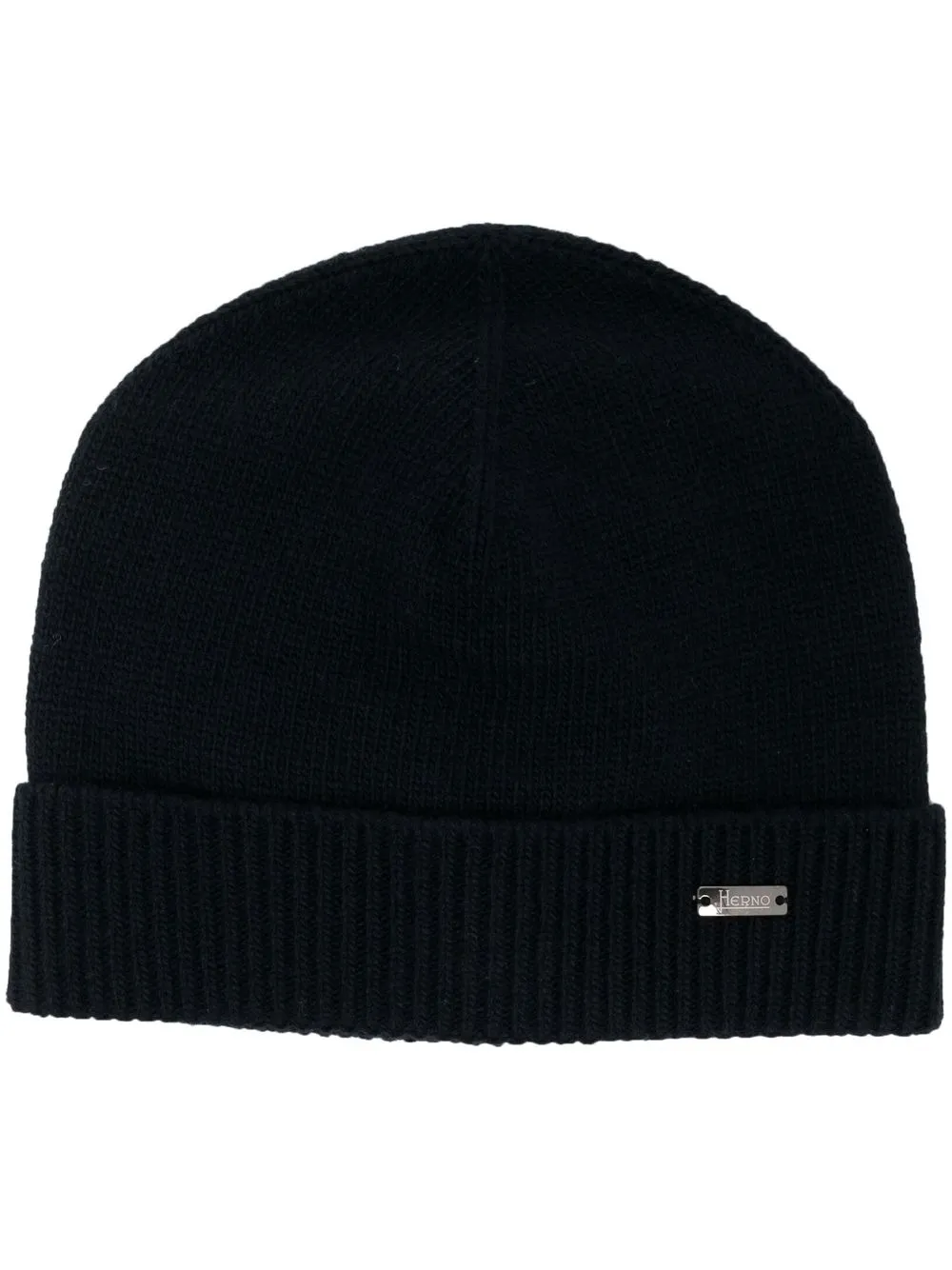 

Herno logo-plaque wool beanie - Blue