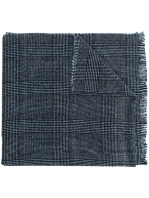 plaid-check wool scarf