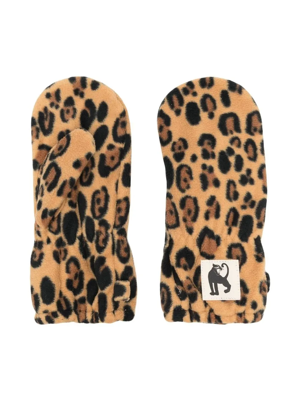 

Mini Rodini leopard-print mittens - Neutrals
