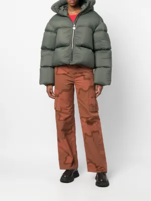 IENKI IENKI オリーブグリーン クロップドダウンジャケット IENKI IENKI オリーブグリーン クロップドダウンジャケット