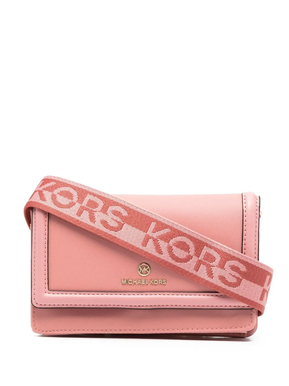 

Michael Michael Kors bolsa crossbody con placa del logo - Rosado