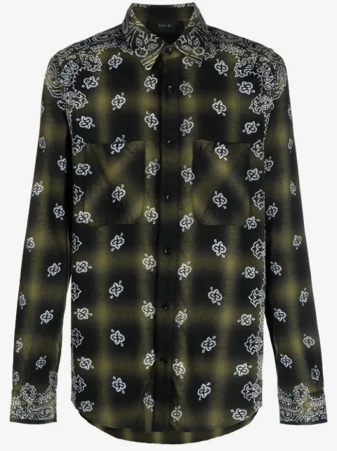 AMIRI bandana-print checked shirt