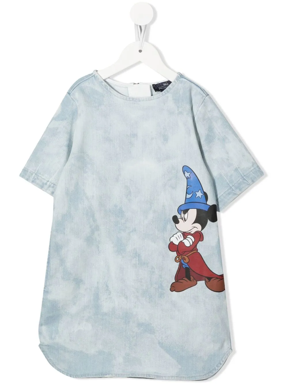 

Stella McCartney Kids vestido de mezclilla Fantasia Mickey con efecto deslavado - Azul