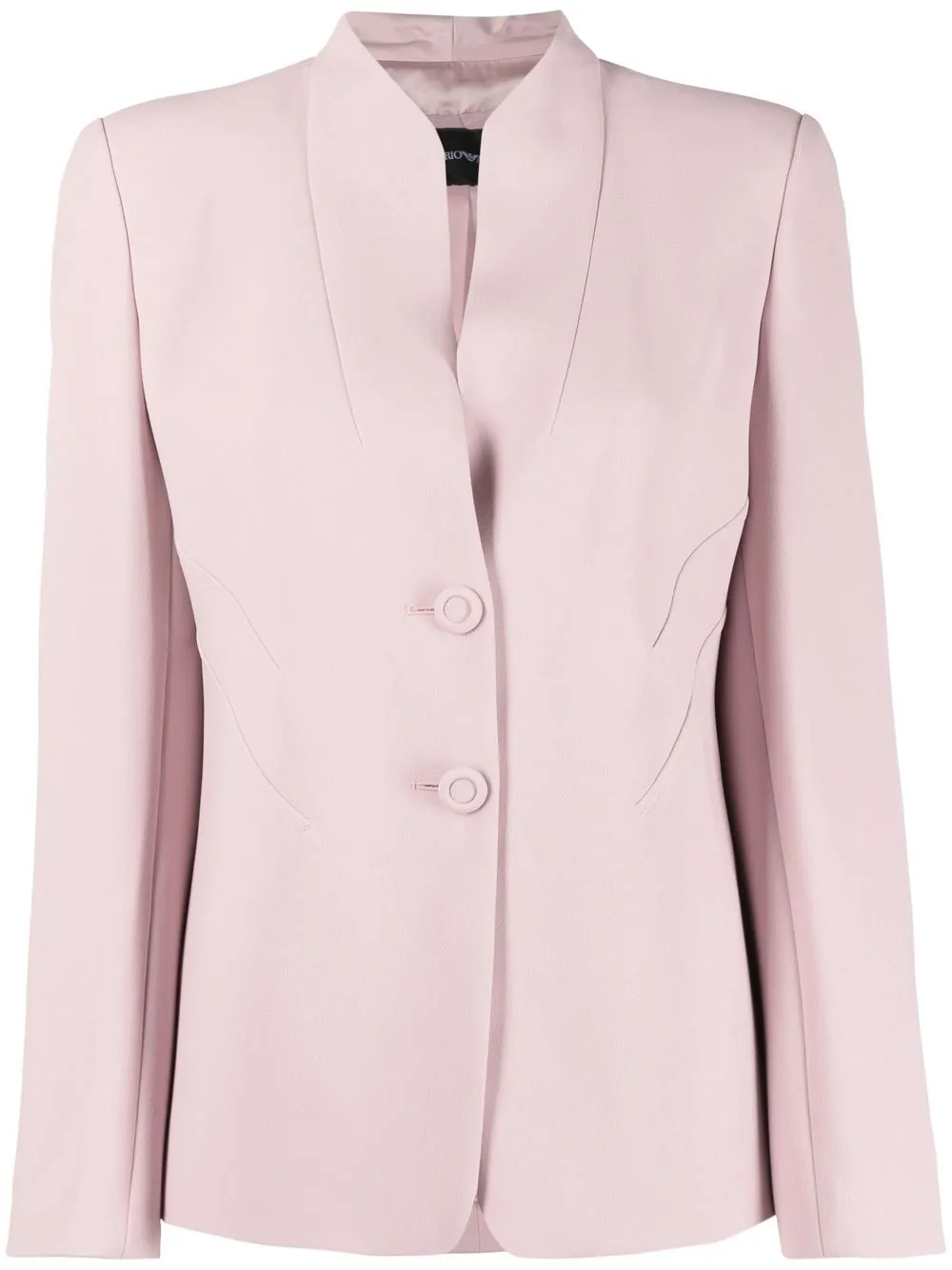 

Emporio Armani single-breasted collarless blazer - Pink