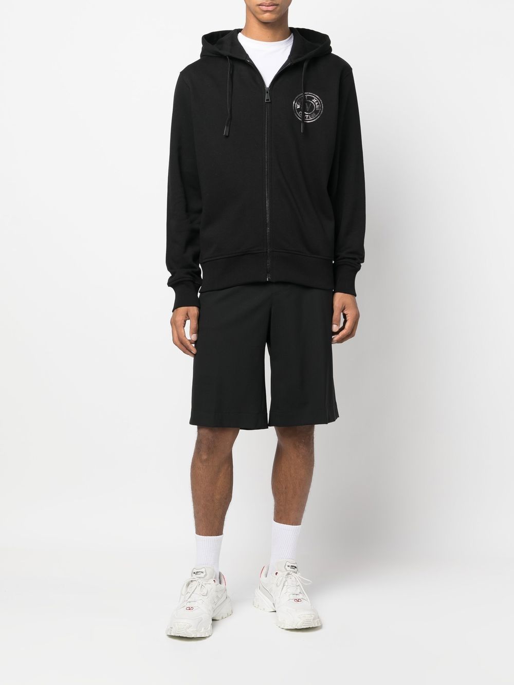 Versace Jeans Couture Hoodie met logoprint - Zwart