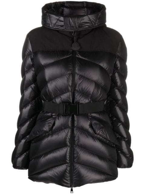 Moncler logo-patch hooded puffer jacket