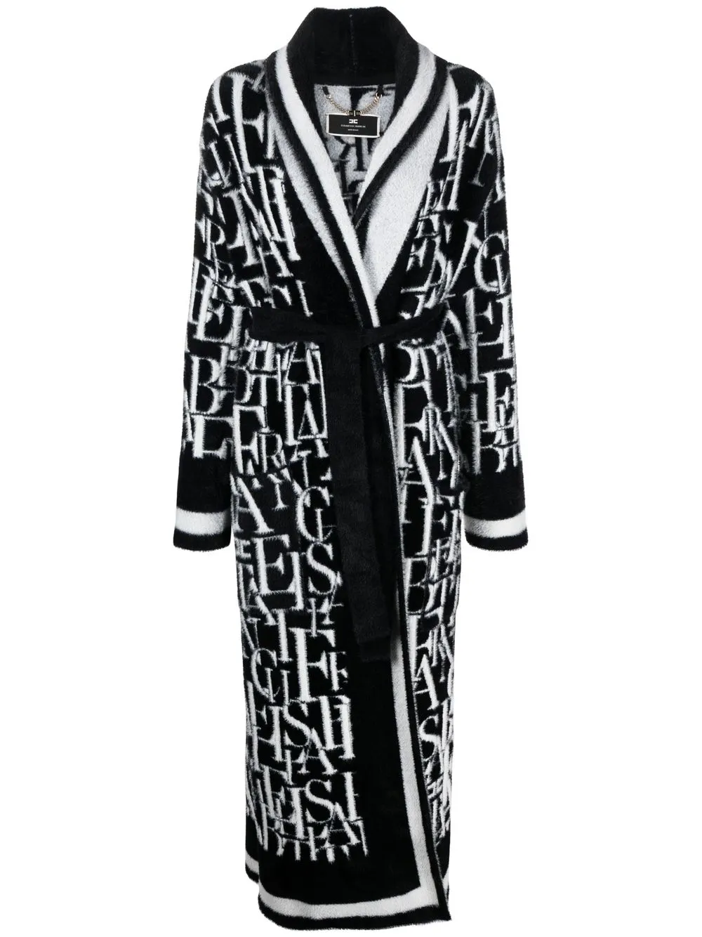 

Elisabetta Franchi cárdigan con logo en intarsia - Negro