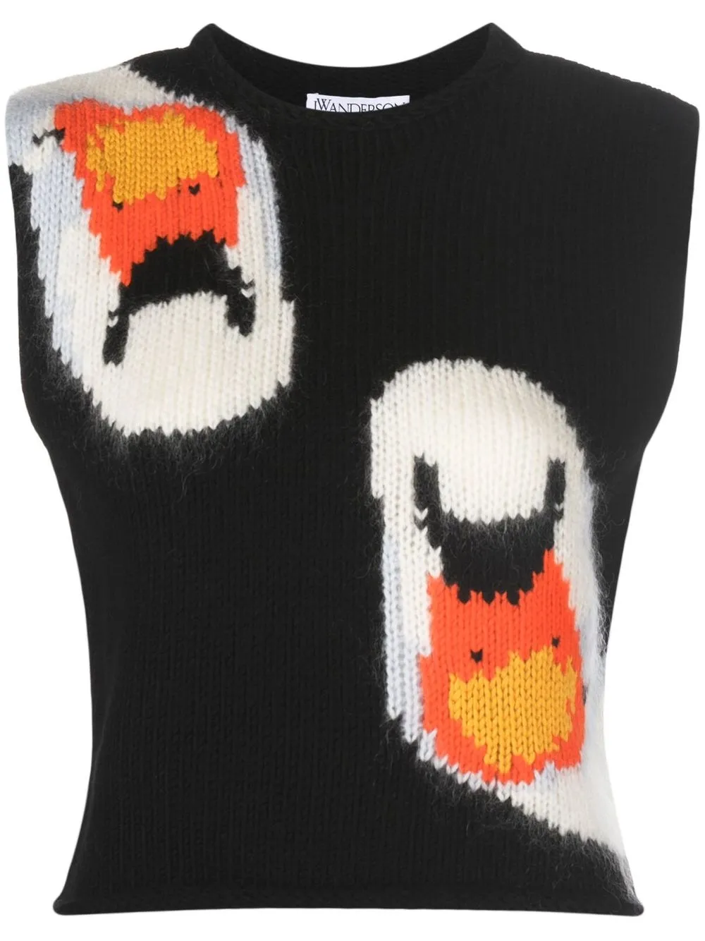 

JW Anderson swan intarsia-knit knitted top - Black