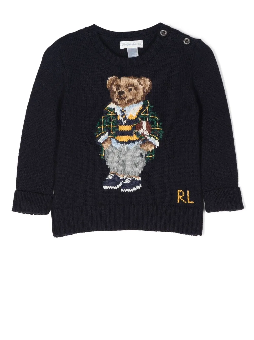 

Ralph Lauren Kids suéter tejido con motivo Teddy Bear - Azul