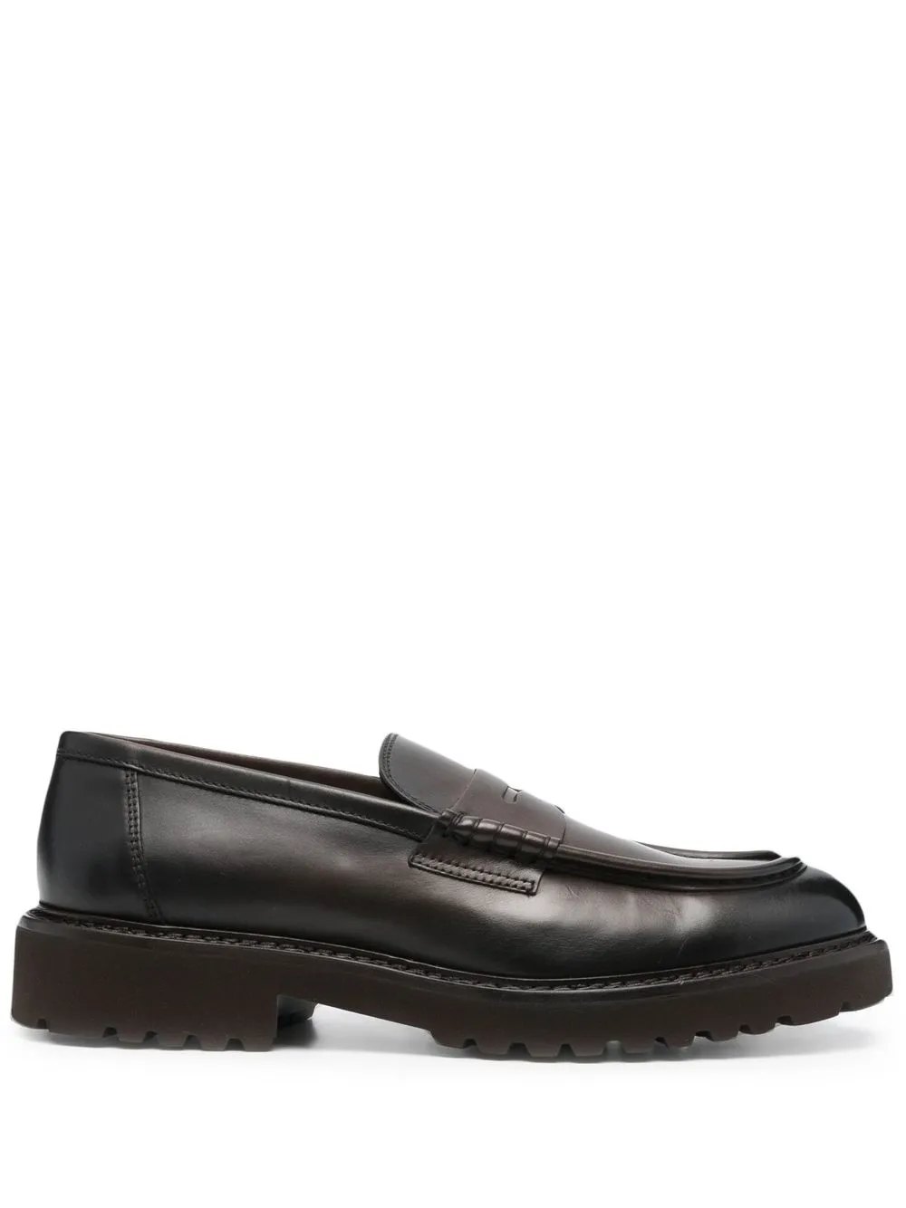 

Doucal's almond toe leather loafers - Brown