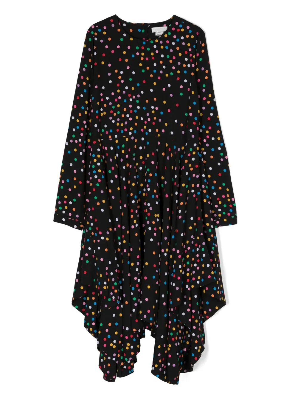 

Stella McCartney Kids polka dot-print draped dress - Black