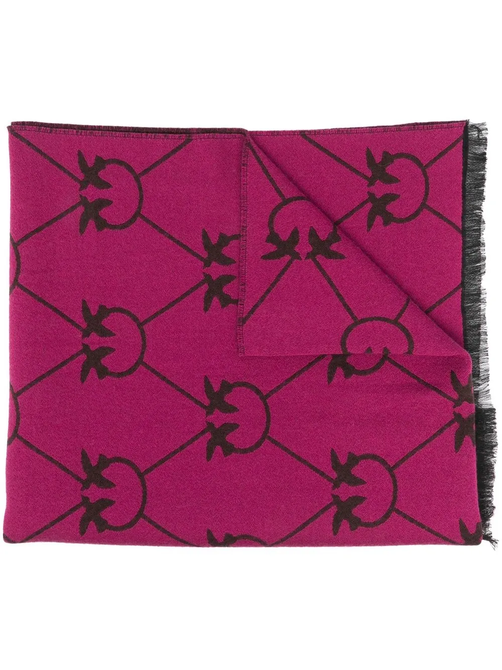 

PINKO logo-print scarf - Purple