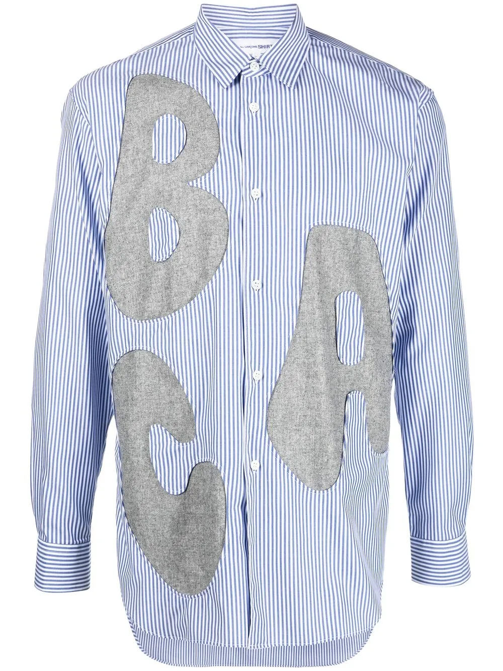 

Comme Des Garçons Shirt camisa manga larga con parche de letra - Azul