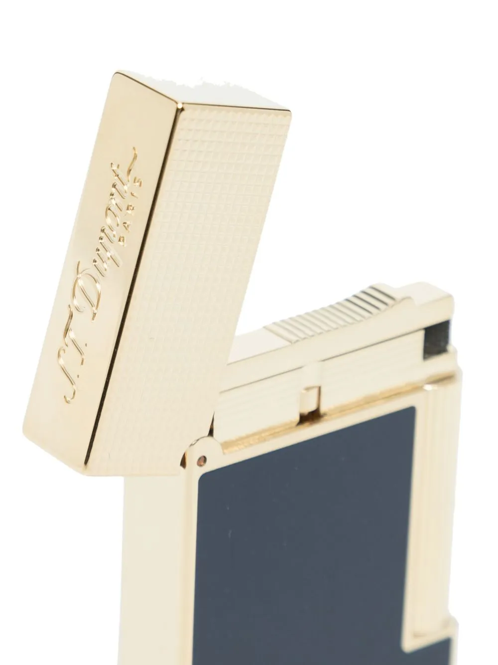 St Dupont Gold-plated Engraved-logo Lighter In Blue