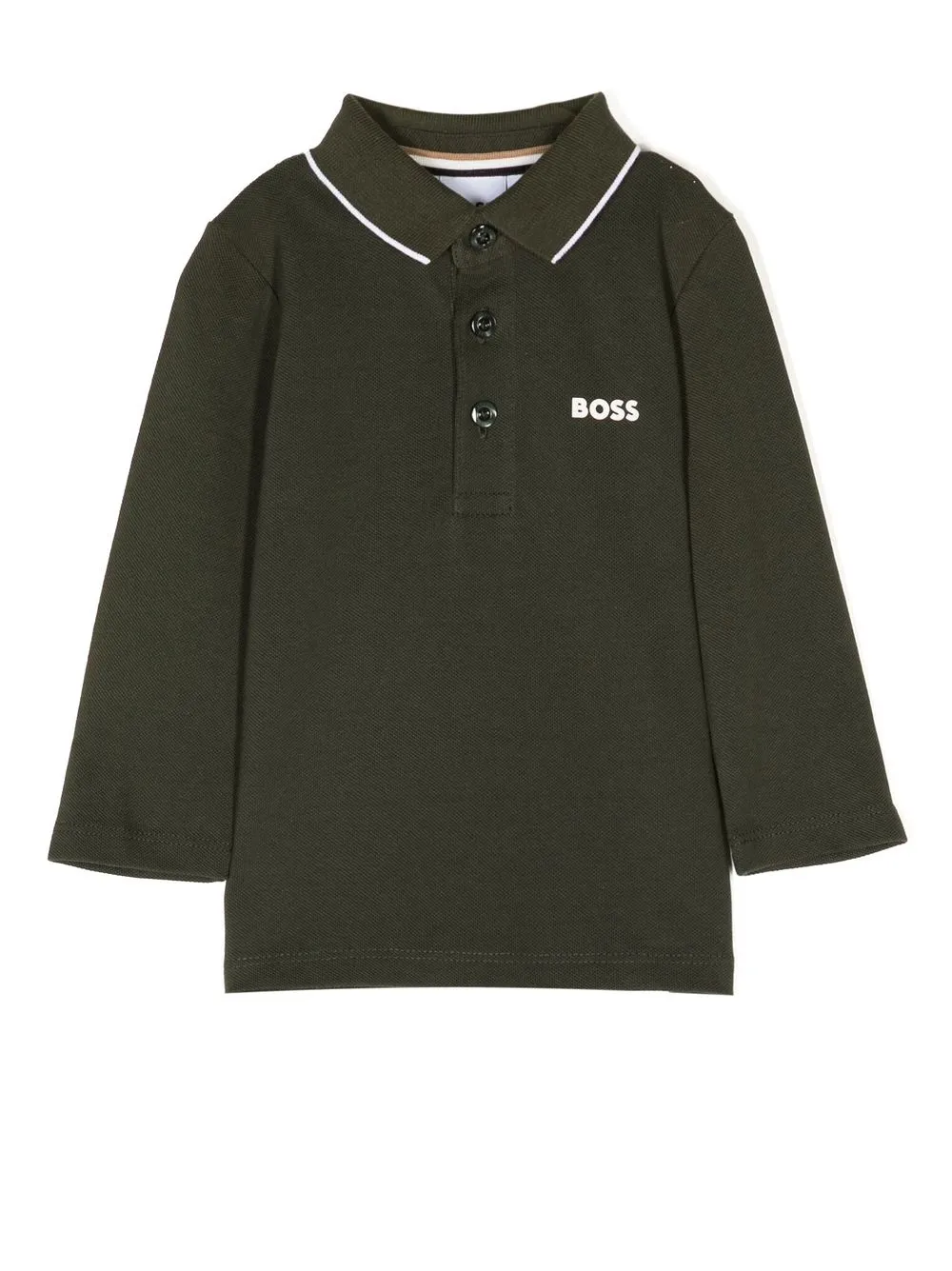 

BOSS Kidswear playera tipo polo con logo estampado - Verde